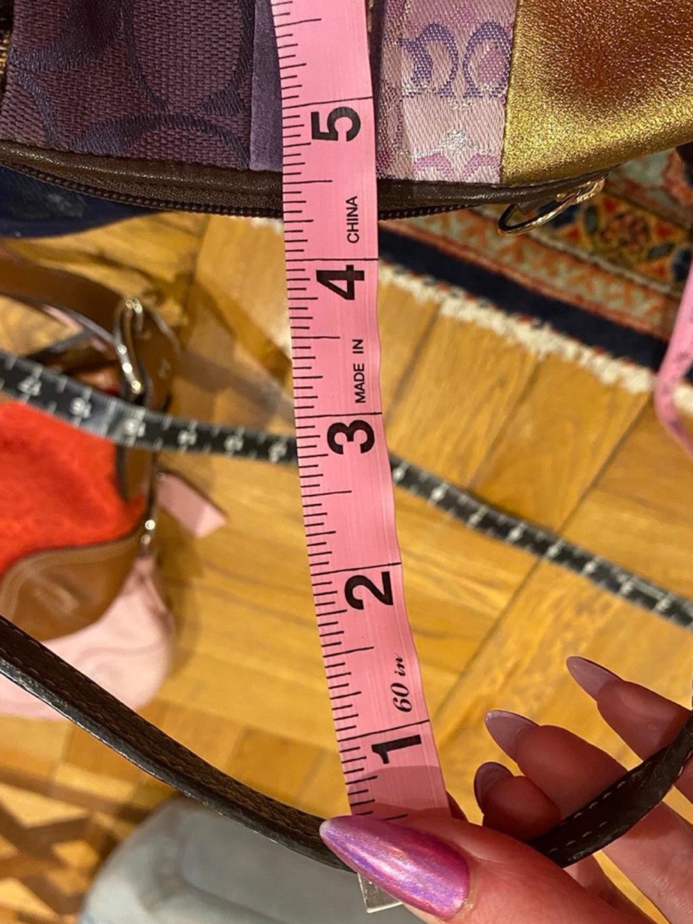 Coach Y2K Purple/Gold Patchwork Mini Bag - Picture 2 of 8